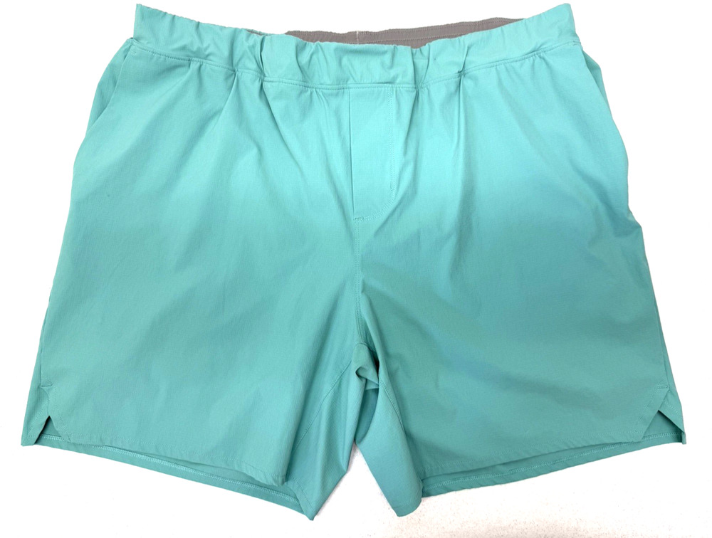 WELLEN Men's XXL Blue Green Nylon Blend Lined Athletic Shorts